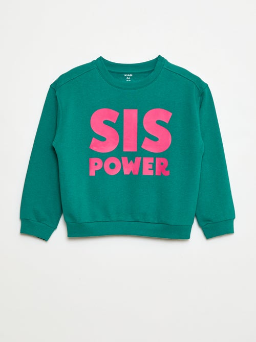 Sudadera estampada con mensaje 'sisters' - Kiabi