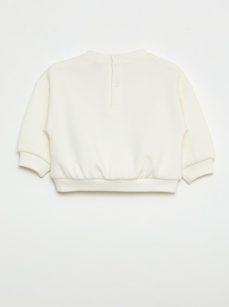 Sudadera estampada cuello redondo Blanco - Kiabi