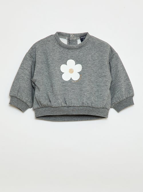 Sudadera estampada cuello redondo - Kiabi