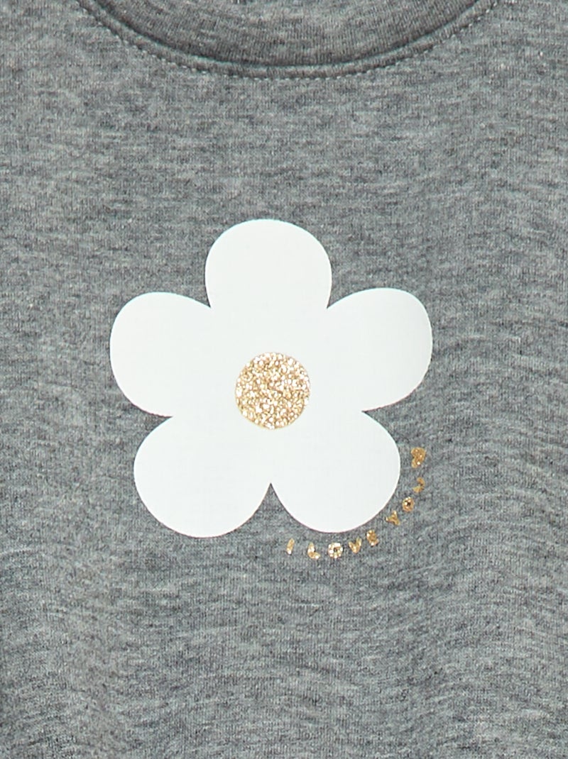 Sudadera estampada cuello redondo Gris - Kiabi