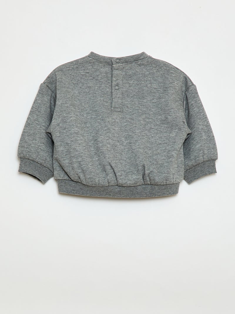 Sudadera estampada cuello redondo Gris - Kiabi