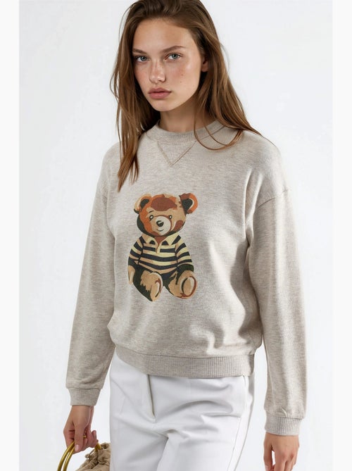 Sudadera estampada de cuello redondo busem - Kiabi Sudadera estampada de cuello redondo busem - Kiabi