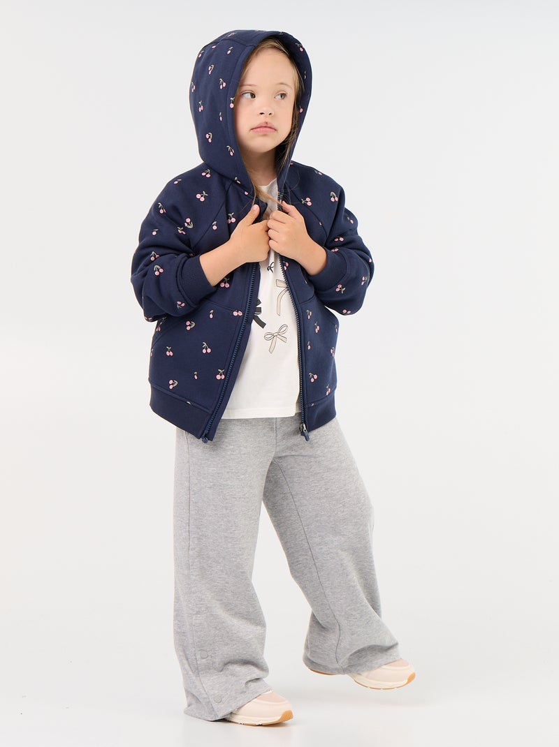 Sudadera estampada de felpa - colección fácil de poner Azul - Kiabi