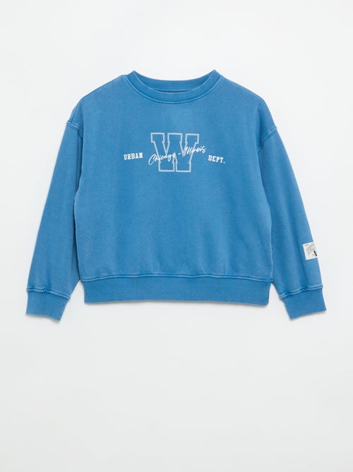 Sudadera estampada de felpa francesa - Kiabi