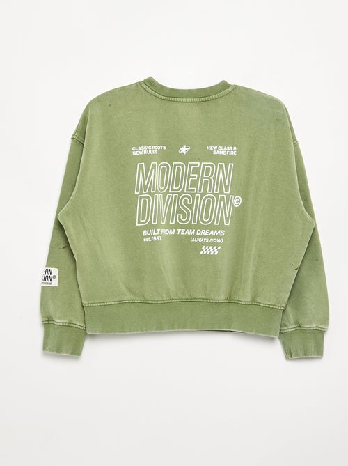 Sudadera estampada de felpa francesa - Kiabi