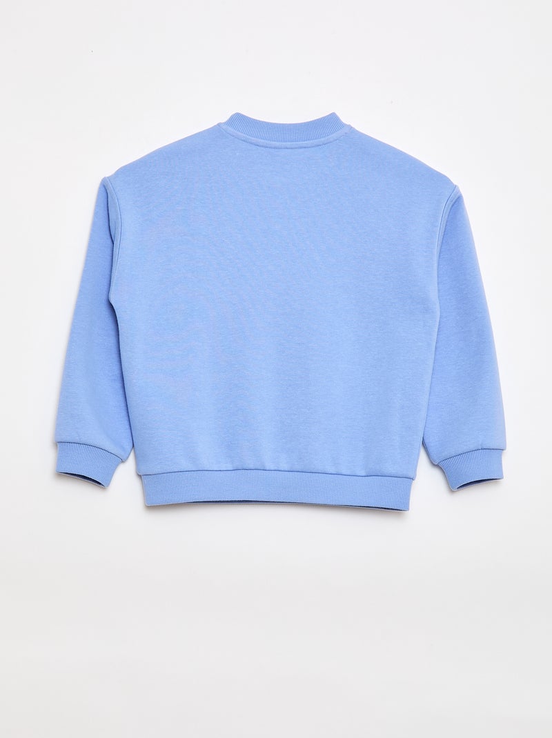 Sudadera estampada de felpa ligera - Colección fácil de poner Azul - Kiabi