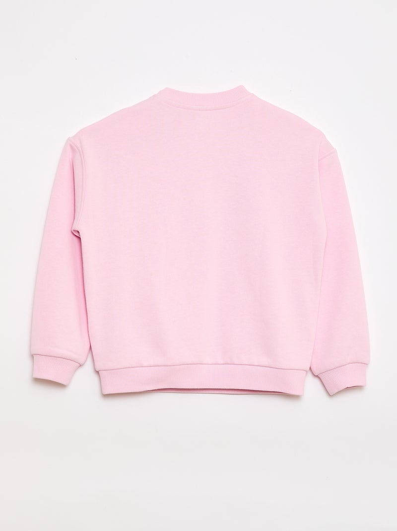 Sudadera estampada de felpa ligera - Colección fácil de poner Rosa - Kiabi