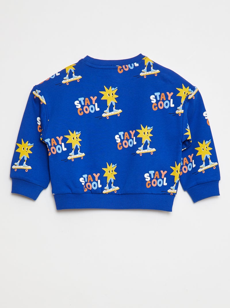 Sudadera estampada de felpa ligera - Grafik Edition Azul - Kiabi