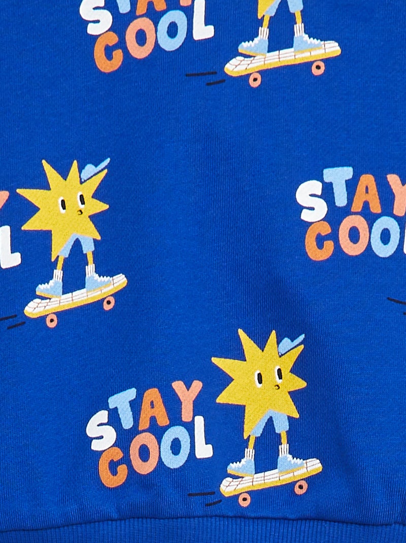 Sudadera estampada de felpa ligera - Grafik Edition Azul - Kiabi