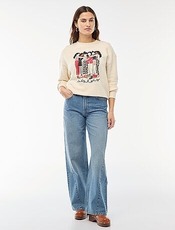 Sudadera estampada de felpa ligera 'Agathe Sorlet x Kiabi'