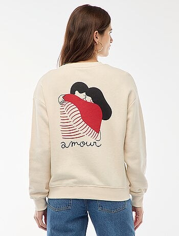 Sudadera estampada de felpa ligera 'Agathe Sorlet x Kiabi'