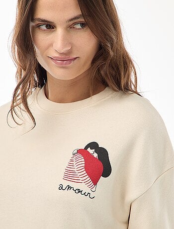 Sudadera estampada de felpa ligera 'Agathe Sorlet x Kiabi'