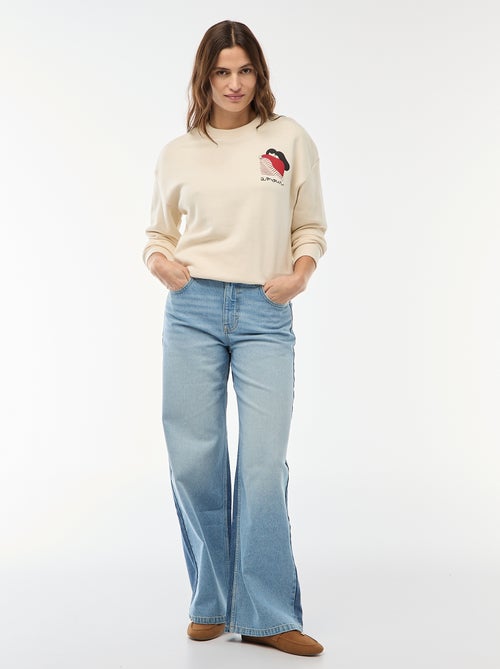 Sudadera estampada de felpa ligera 'Agathe Sorlet x Kiabi' - Kiabi