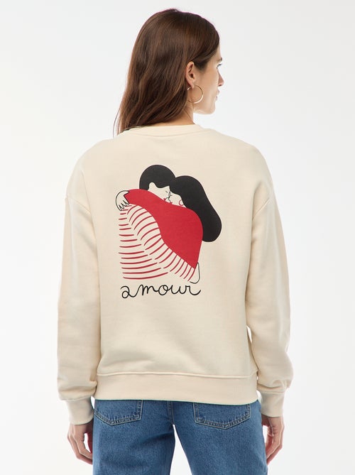Sudadera estampada de felpa ligera 'Agathe Sorlet x Kiabi' - Kiabi