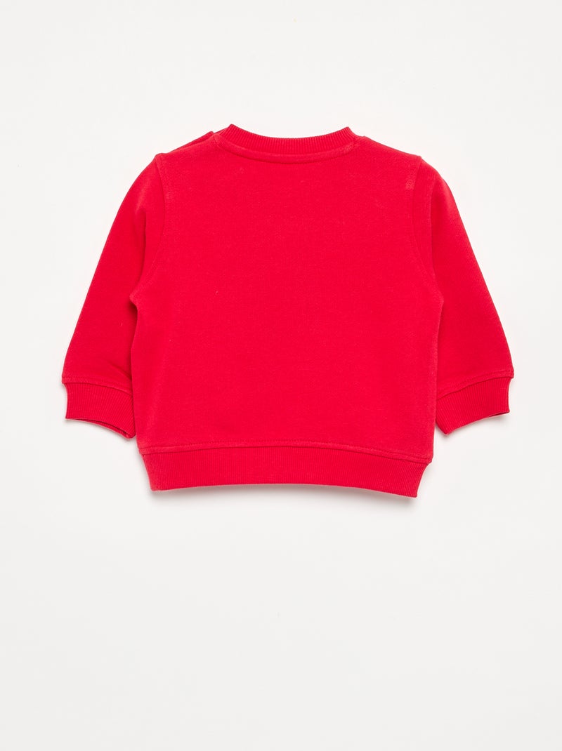Sudadera estampada de felpa Rojo - Kiabi