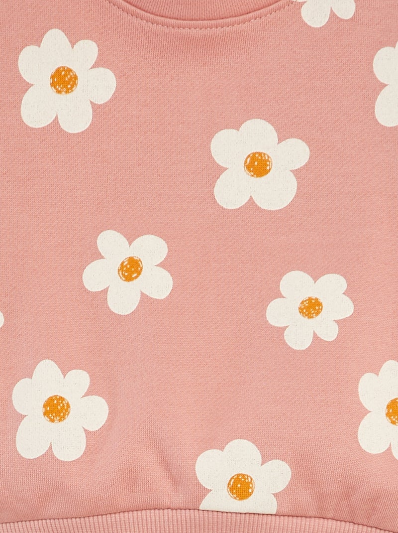 Sudadera estampada de felpa ROSA - Kiabi