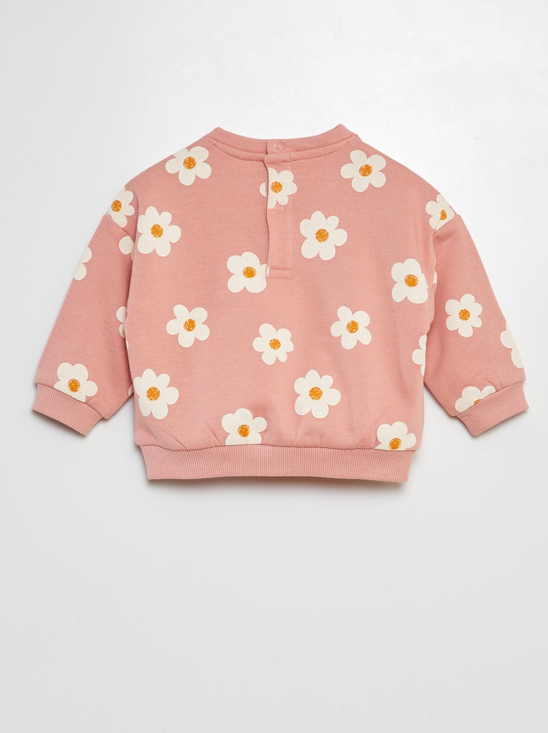 Sudadera estampada de felpa ROSA - Kiabi