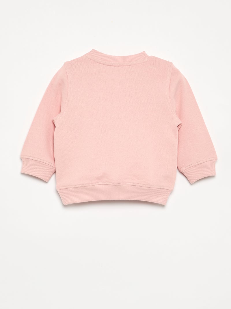 Sudadera estampada de felpa Rosa - Kiabi