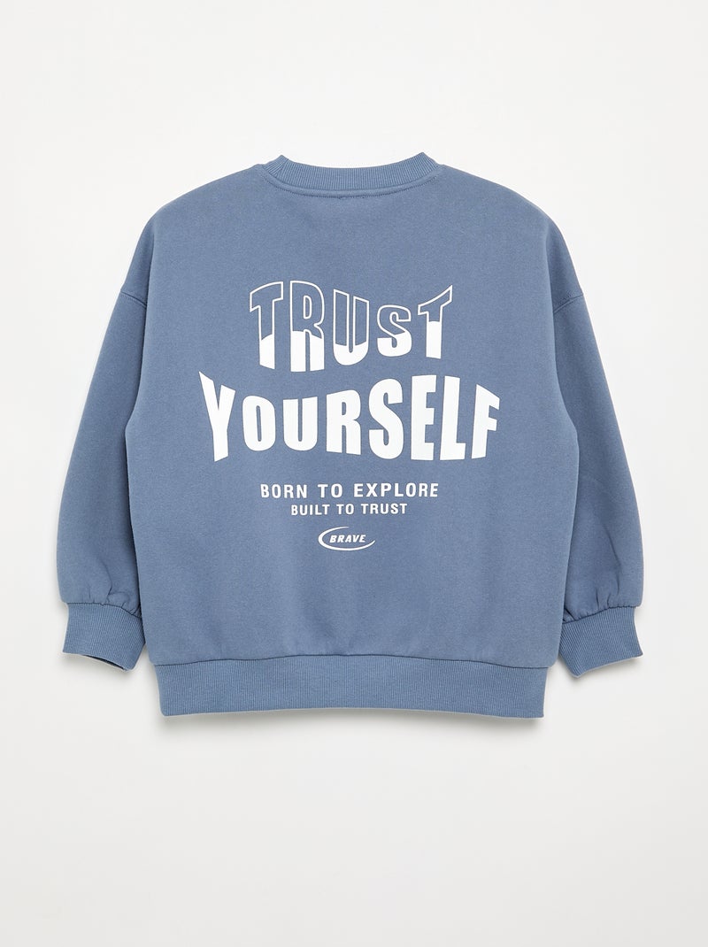 Sudadera estampada de manga larga Azul - Kiabi