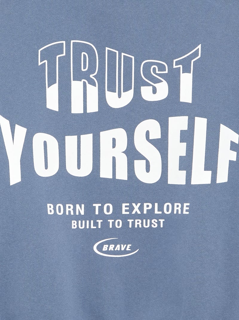 Sudadera estampada de manga larga Azul - Kiabi