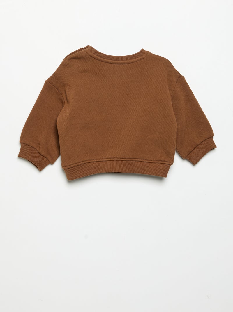 Sudadera estampada de manga larga Marron - Kiabi