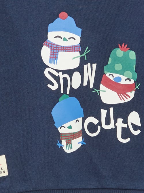 Sudadera estampada de Navidad en polar de algodón - Kiabi