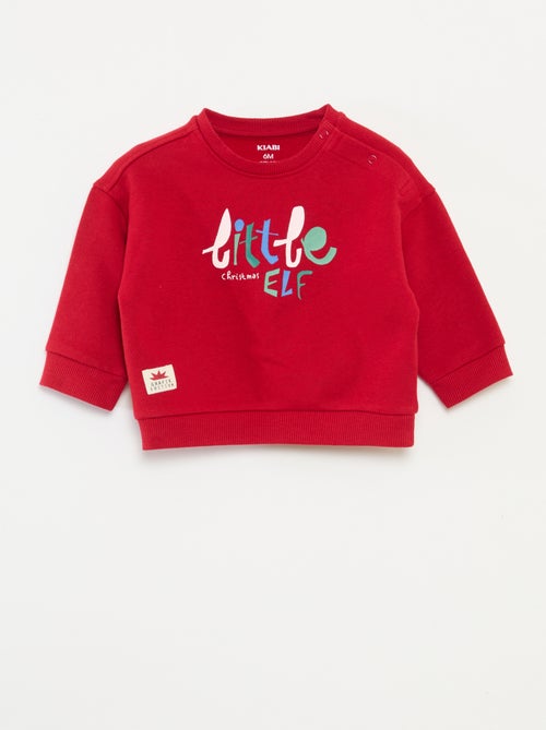 Sudadera estampada de Navidad en polar de algodón - Kiabi