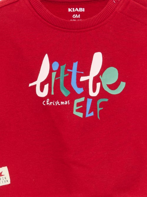 Sudadera estampada de Navidad en polar de algodón - Kiabi