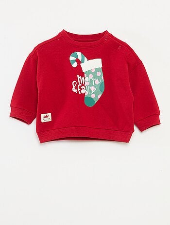 Sudadera estampada de Navidad en punto de algodón