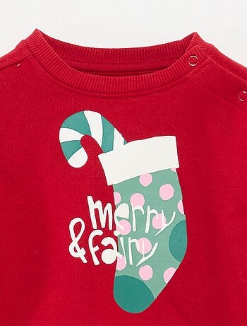 Sudadera estampada de Navidad en punto de algodón