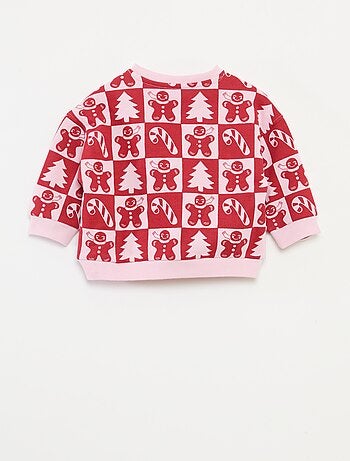 Sudadera estampada de Navidad en punto de algodón