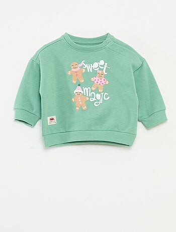 Sudadera estampada de Navidad en punto de algodón