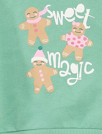 Sudadera estampada de Navidad en punto de algodón