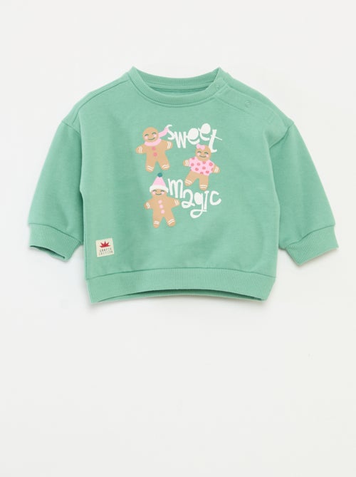 Sudadera estampada de Navidad en punto de algodón - Kiabi