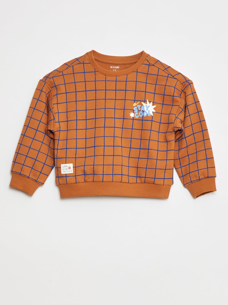 Sudadera estampada de tejido ligero de chándal - Grafik Edition Marron - Kiabi