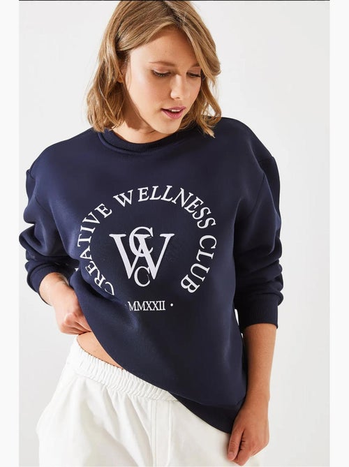 Sudadera estampada de tres hilos cepillados mbhs lucci - Kiabi Sudadera estampada de tres hilos cepillados mbhs lucci - Kiabi