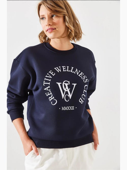 Sudadera estampada de tres hilos cepillados mbhs lucci - Kiabi Sudadera estampada de tres hilos cepillados mbhs lucci - Kiabi