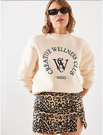 Sudadera estampada de tres hilos cepillados mbhs lucci