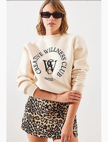 Sudadera estampada de tres hilos cepillados mbhs lucci