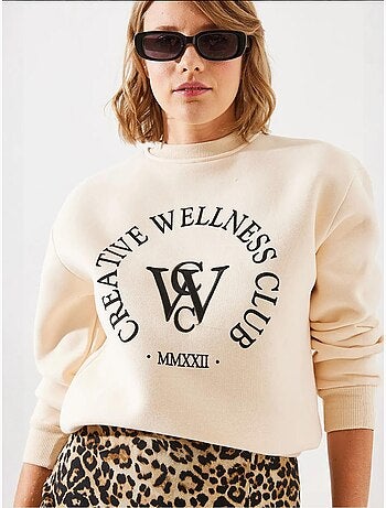 Sudadera estampada de tres hilos cepillados mbhs lucci