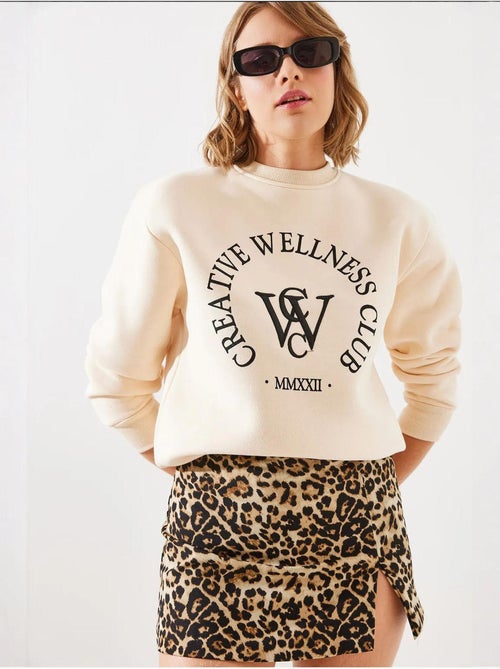 Sudadera estampada de tres hilos cepillados mbhs lucci - Kiabi