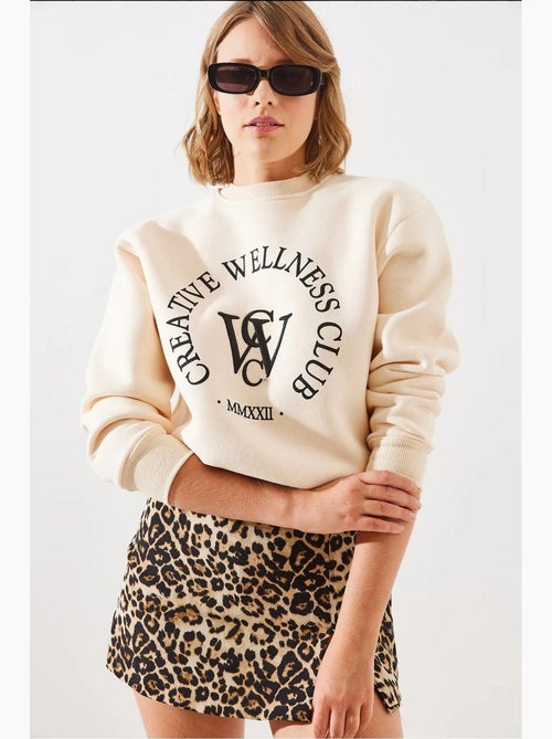 Sudadera estampada de tres hilos cepillados mbhs lucci - Kiabi