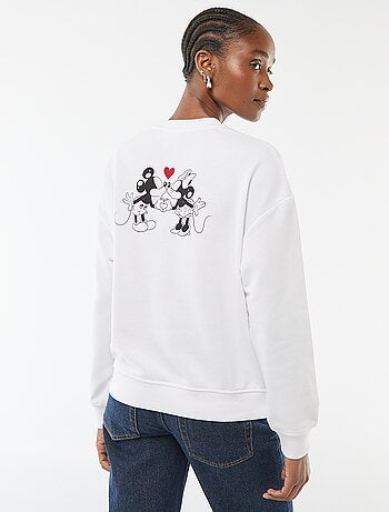 Sudadera estampada 'Disney' 'Mickey y Minnie' en algodón liso