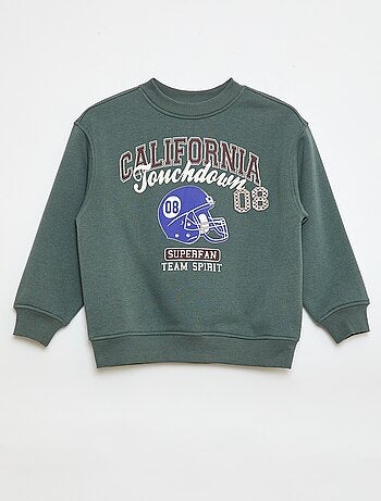 Sudadera estampada en felpa perchada