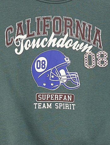 Sudadera estampada en felpa perchada