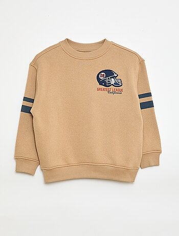 Sudadera estampada en felpa perchada