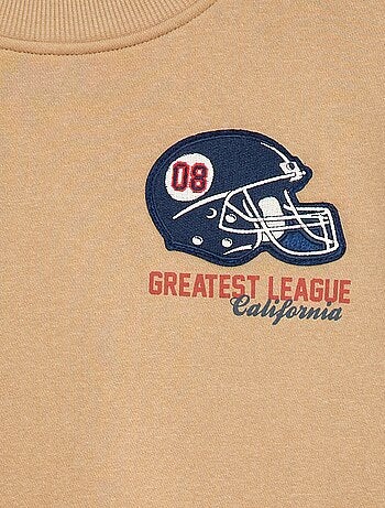 Sudadera estampada en felpa perchada