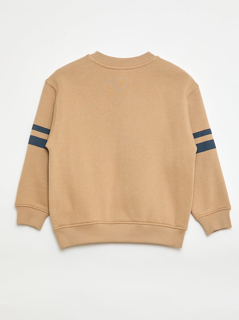 Sudadera estampada en felpa perchada Beige - Kiabi