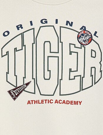 Sudadera estampada en felpa perchada