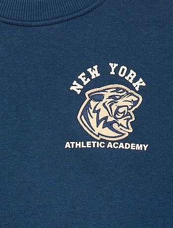 Sudadera estampada en felpa perchada